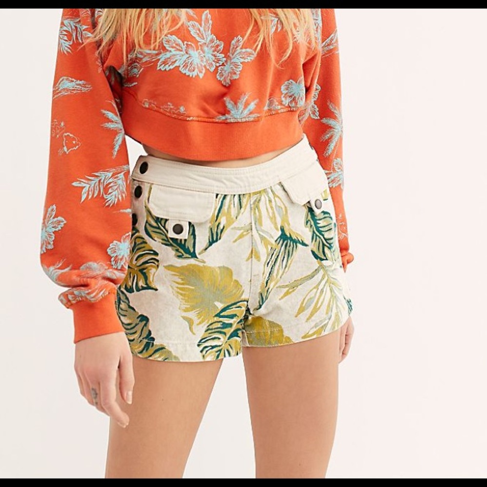 NWT Free People Tropical Shorts - Picture 2 of 12